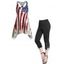 Ensemble Patriotique de Débardeur Asymétrique à Imprimé Drapeau Américain et Pantalon Court Evasé avec Chaîne en Couleur Unie - multicolor S