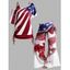 Ensemble Patriotique de Débardeur Long à Imprimé Drapeau Américain à Lacets et Pantalon Evasé à Jambe Large - multicolor S