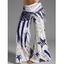 Pantalon Lâche Drapeau Américain Imprimé Carte Rayée à Jambe Large - café lumière XXL