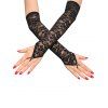Gants en Dentelle Transparente avec Strass - Noir 1 PAIR