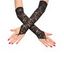 Gants en Dentelle Transparente avec Strass - Noir 1 PAIR