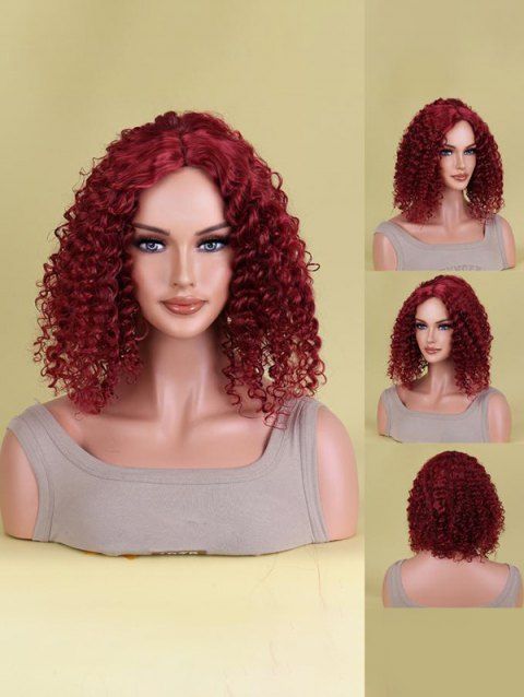 Short Middle Part Curly Synthetic Wig