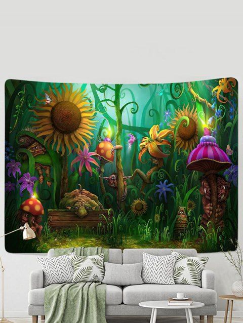 Flower Forest Landscape Print Hanging Home Decor Wall Tapestry