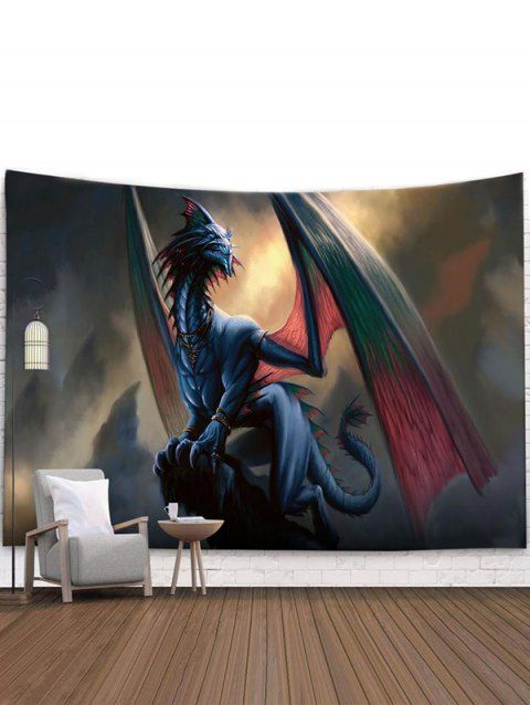 Tapisserie Murale Décorative à Imprimé Dragon Volant