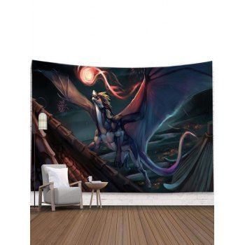 

Hanging Flying Dragon Print Home Decor Wall Tapestry, Multicolor