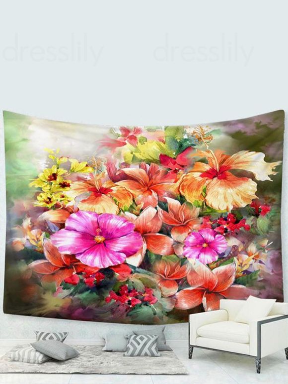 Tapisserie Murale Tendance Motif Fleurs - multicolor 95 CM X 73 CM