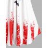 T-shirt Long à Imprimé Géométrique Etoile Rayé à Epaule Dénudée - multicolor XXL