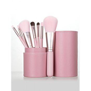 

7 Pcs Makeup Brushes Set Trendy Cosmetic Brushes Set, Light pink