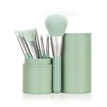 

7 Pcs Makeup Brushes Set Trendy Cosmetic Brushes Set, Light green
