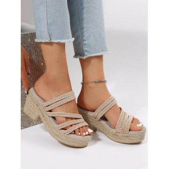 

Slip On Open Toe Wedge Slippers, Apricot