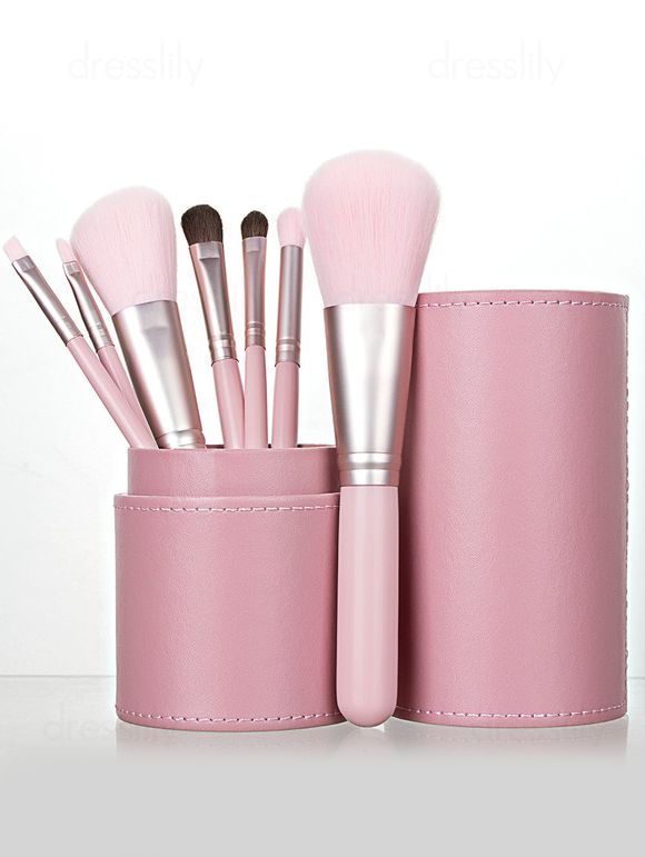 Cosmétique 7 Pièces Ensemble de Pinceaux à Maquillage Tendance - Rose clair 
