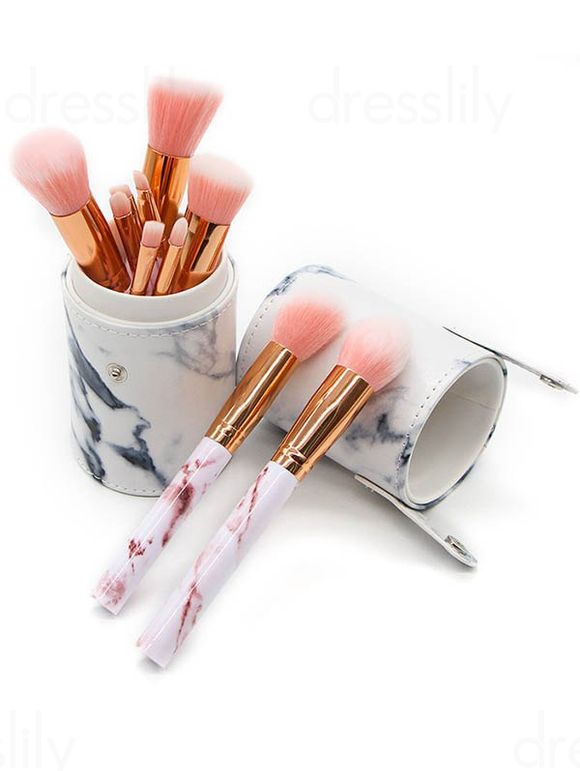 Cosmétique 10 Pièces Ensemble de Pinceaux à Maquillage Tendance - Rose clair 