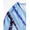 T-shirt Décontracté Teinté Imprimé Manches Courtes à Col Dégagé - Bleu clair M