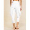 Pantalon Lanterne Décontracté Plissé à Taille Haute Elastique - Blanc S
