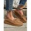 Plain Color Bowknot Slip On Outdoor Shoes - Kaki Léger EU 40