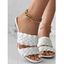 Textured Slip On High Heel Slippers - Blanc EU 36