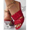 Textured Slip On High Heel Slippers - Rouge EU 36