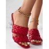 Textured Slip On High Heel Slippers - Rouge EU 38