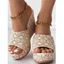 Textured Summer Slip On Wedge Slippers - d'or EU 40