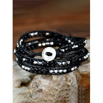 

Beads Layered Gothic Bracelet, Black