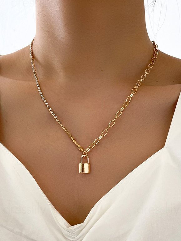 Collier Tendance avec Pendentif Serrure - d'or 