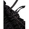 Cold Shoulder Dress Ruffle Lace Foldover High Waisted A Line Mini Dress - BLACK S