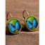 Boucles D'Oreilles Pendantes Mode à Imprimé Papillons et Géométrie - Cuivre 