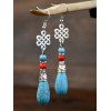 Boucles D'Oreilles Motif Nœud et Turquoise Fantaisie Style Bohémien - multicolor 