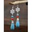 Boucles D'Oreilles Motif Nœud et Turquoise Fantaisie Style Bohémien - multicolor 