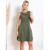 Mini Robe Ligne A Simple Bague en O sans Manches à Lacets - Vert profond XL
