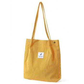 

Applique Simple Solid Color Canvas Shoulder Bag, Yellow