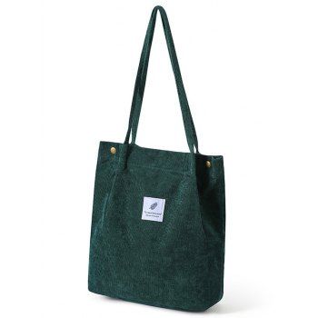 

Applique Simple Solid Color Canvas Shoulder Bag, Deep green