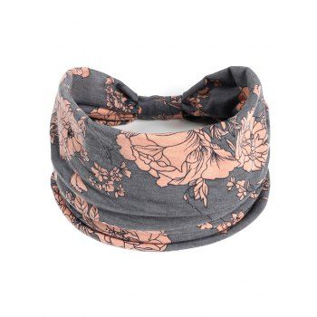 

Flower Print Wide Elastic Sports Headband, Light orange