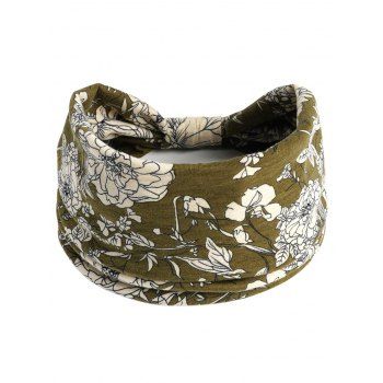 

Flower Print Wide Elastic Sports Headband, Light green