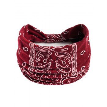 

Bohemian Headband Paisley Printed Elastic Wide Sports Headband, Red