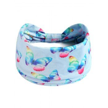 

Butterfly Print Elastic Wide Sports Headband, Multicolor b