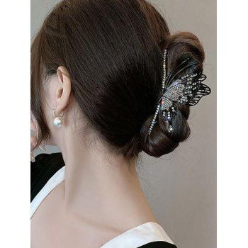 

Rhinestone Hollow Out Butterfly Elegance Hair Claw, Black