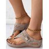 Plain Color Hollow Out Slip On Wedge Cut Out Outdoor Slippers - Bronze EU 43