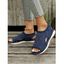 Cut Out Fish Mouth Open Toe Casual Slip On Breathable Sandals - Bleu EU 38