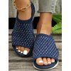 Cut Out Fish Mouth Open Toe Casual Slip On Breathable Sandals - Bleu EU 41