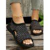 Cut Out Fish Mouth Open Toe Casual Slip On Breathable Sandals - Noir EU 39