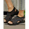 Cut Out Fish Mouth Open Toe Casual Slip On Breathable Sandals - Noir EU 43