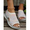 Cut Out Fish Mouth Open Toe Casual Slip On Breathable Sandals - Gris EU 43