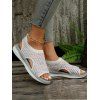 Cut Out Fish Mouth Open Toe Casual Slip On Breathable Sandals - Gris EU 43
