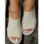 Cut Out Fish Mouth Open Toe Casual Slip On Breathable Sandals - Beige EU 42