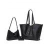 Sac à Bandoulière en Couleur Unie en PU avec Porte-Monnaie - Noir 