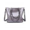 Sac Fourre-tout à Bandoulière Ajustable Zippé en PU - Gris 