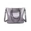 Sac Fourre-tout à Bandoulière Ajustable Zippé en PU - Gris 