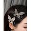 2 Pièces Pinces à Cheveux en Forme de Papillon Incrusté de Strass Brillants - multicolor A 