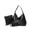 Sac Fourre-tout en Couleur Unie avec Sac à Main Poignée Large en PU - Noir 